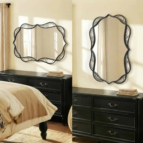 Miniatura 6 de Besdomus Espejo de baño negro moderno: espejos de baño grandes de 24 x 36 pulgadas para colgar sobre el fregadero, colgante vertical u horizontal