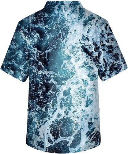 Miniatura 2 de Camiseta de manga corta con estampado de cuello en V y bolsillo para hombre, talla S-5XL