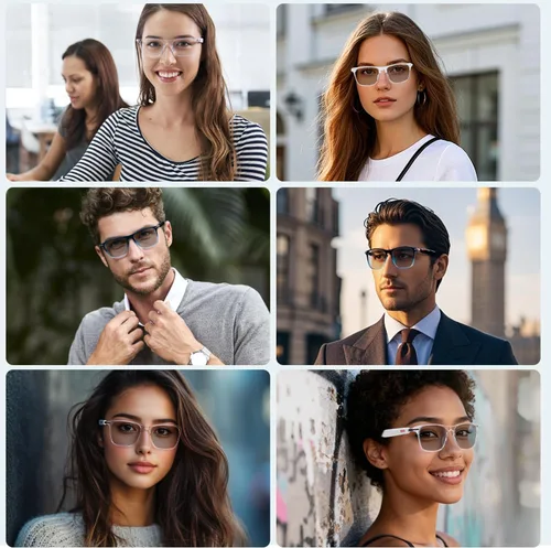 Miniatura 6 de GenXenon Lentes inteligentes Bluetooth para hombres y mujeres, bloqueo de luz azul y fotocromáticos con altavoz, lentes de sol manos libres/música
