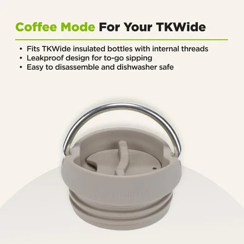 Miniatura 7 de Klean Kanteen TKWide - Tapa de café aislada a prueba de fugas, sin BPA, apta para lavavajillas, color gris pardo