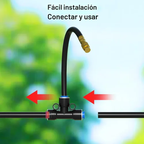 Miniatura 2 de Mixc Sistema de riego por goteo actualizado 2025, sin tubería de 1/4, solo 12 boquillas de cobre ajustables y conectores rápidos