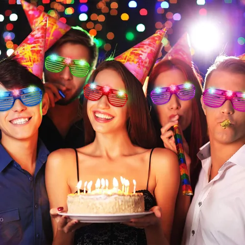 Miniatura 5 de iGeeKid Paquete de 50 lentes LED iluminados para fiesta, que brillan en la oscuridad, suministros para fiestas del 4 de julio, obturador, juguetes
