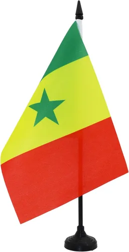 Miniatura 145 de AZ FLAG Sierra Leone Bandera de mesa 5'' x 8'' - Bandera de escritorio de Sierra Leona 21 x 14 cm - Bastón y base de plástico negro