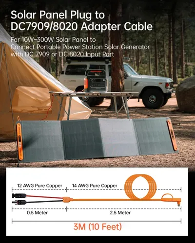 Miniatura 6 de Cable adaptador de conector solar de 9.8 ft a CC de 0.315 in, conector de cable solar de 12 AWG+14 AWG a DC8020/DC7909 compatible con Jackery