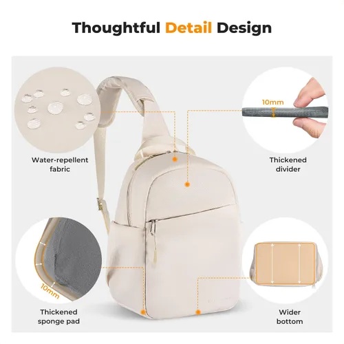 Miniatura 4 de K & F CONCEPT Bolso pequeño para cámara para fotógrafo, bolsa de hombro cruzada para cámara DSLR/SLR/sin espejo, estuche compacto para cámara
