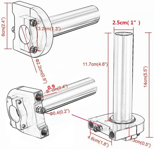 Miniatura 7 de Yibid Acelerador giratorio para manillar de motocicleta de 7/8 pulgadas, agarre de mano, tubo de gas para barra estándar de 0.866 in, Suzuki Yamaha