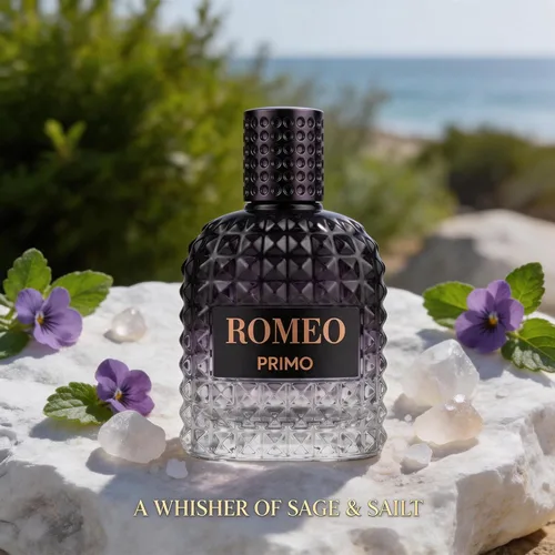 Miniatura 3 de A CENTER Romeo Primo For Men Eau de Toilette 3.4 Fl Oz 100ml Marine Woody Aromatic Profile Violet Leaf Ginger Sage Vetiver Clean Earth Woods