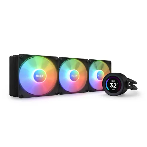 NZXT Kraken Elite RGB 360 - RL-KR36E-B1-360mm Enfriador líquido AIO CPU - Pantalla LCD personalizable de 60 mm para GIFS, imágenes, métricas de