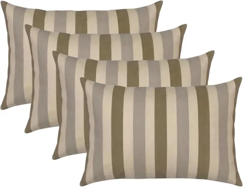 Miniatura 123 de RSH DECOR: Sunbrella - Juego de 4 almohadas lumbares, 20 x 12 pulgadas, tela de rendimiento resistente al agua y a la decoloración, fundas
