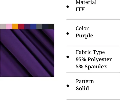 Miniatura 2 de FabricLA ITY - Tela de punto de poliéster y elastano por yarda, 60 pulgadas de ancho, elástico en 2 direcciones, disfraces y ropa de baile, morado