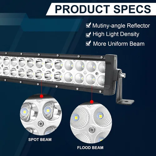 Miniatura 3 de AUXTINGS Barra de luz LED delgada de 22 pulgadas 120 W, punto de inundación, luz de trabajo, luces de conducción, lámpara antiniebla, iluminación