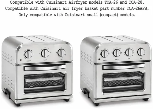 Miniatura 3 de Univen Cesta de freidora de aire mejorada de acero inoxidable compatible con horno freidora Cuisinart TOA-26