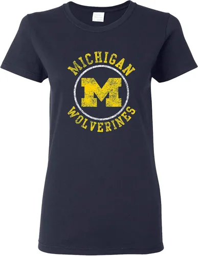 Miniatura 38 de NCAA - Camiseta para mujer, diseño de círculo envejecido, color del equipo, universidad