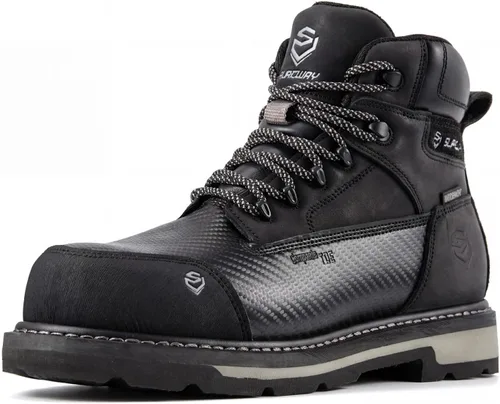 Miniatura 11 de SUREWAY Botas de trabajo GoodyearWelt resistentes al agua para hombre, 6 pulgadas, suaves, compuestas, resistentes al aceite/antideslizante, suela