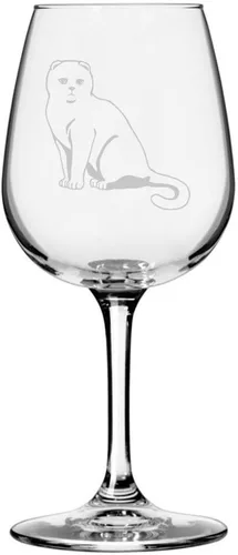 Miniatura 25 de Copa de vino de 12.75 onzas con temática de gato abisinio grabada para todo uso