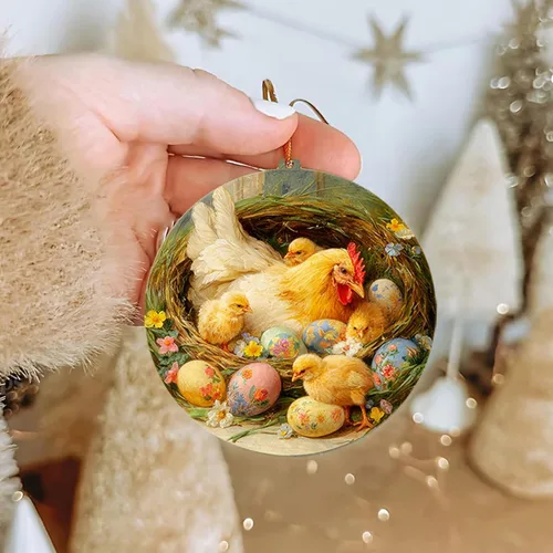 Miniatura 5 de 6 adornos colgantes de Pascua para árbol He is resucitado, decoración de árbol pequeño de Pascua, decoración cristiana de primavera para el hogar