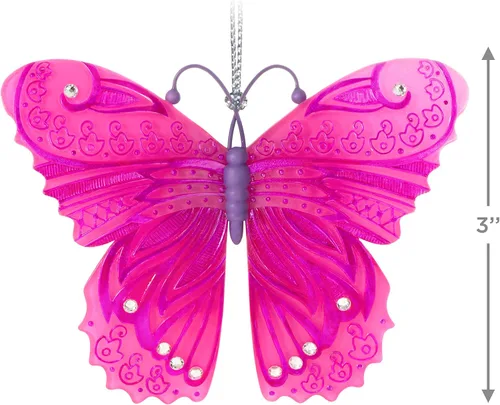 Miniatura 5 de Hallmark Keepsake Adorno de Navidad 2023, mariposas brillantes