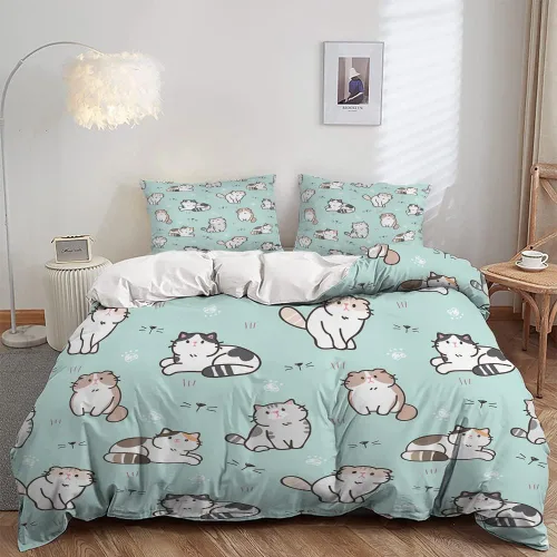 Miniatura 20 de AILONEN Hobby Cat Twin Duvet Cover Set 3 Piece, Blue Sports Art Bedding Pack, Cupcake Ball Microfiber Shell, 2 Pillowcases