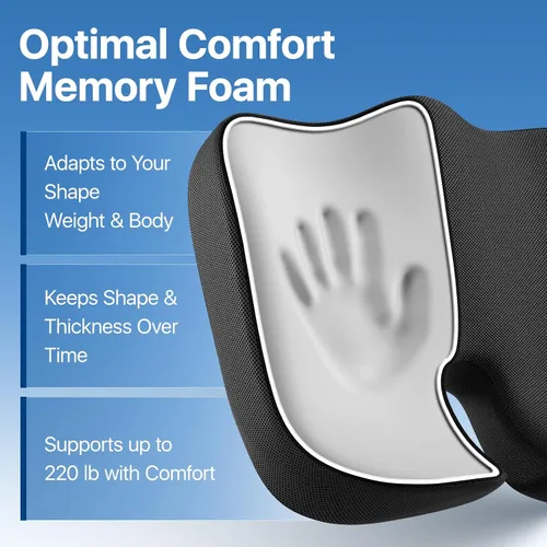 Miniatura 3 de CJACSOC Cojín de asiento, cojín de espuma viscoelástica extra grande para cojines de sillas de oficina, almohadilla de cojín ergonómico para alivio