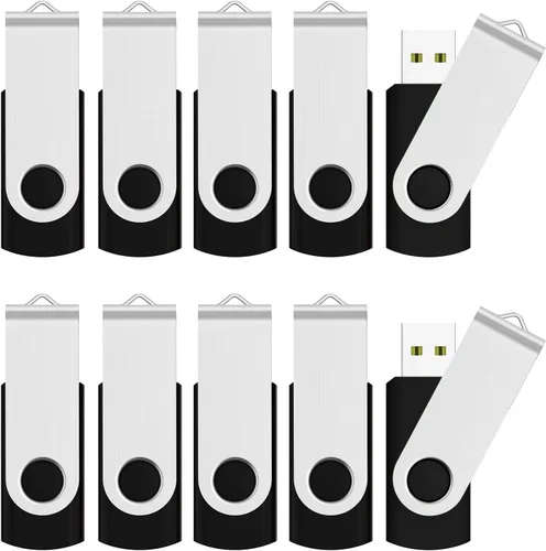 Miniatura 10 de JUANWE Unidad flash USB de 2 GB, paquete de 10 unidades, unidades de pulgar 2.0 con carcasa giratoria de 360°, memorias USB para almacenamiento