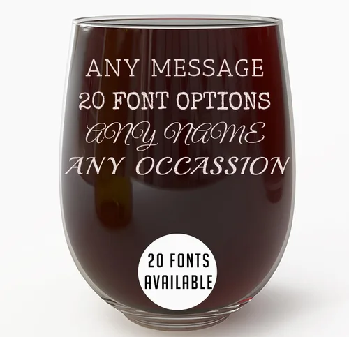 Miniatura 24 de Copa de vino personalizada sin tallo, grabada para el Día de la Madre, monograma circular, copa de vino personalizada para mamá, copas de vino