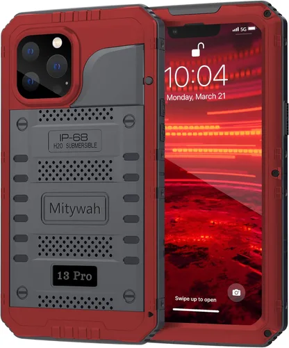 Miniatura 65 de Mitywah Funda impermeable para iPhone 7/iPhone 8 / iPhone SE 2020, funda de metal resistente de grado militar, protección de cuerpo completo