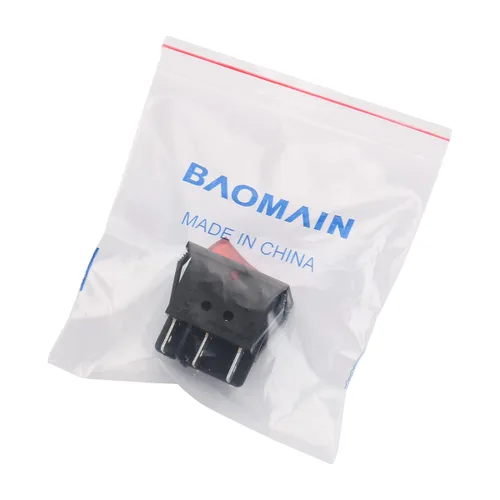 Miniatura 8 de Baomain - 1 paquete de interruptor basculante doble con luz roja, ON/Off DPDT de 6 pines, 16 A/250 V CA, 16 A/125 V CA, listado UR VDE