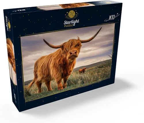 Miniatura 2 de MyPuzzle Strict Pair of Highland Cows Caught On The North Coast of Scotland - Rompecabezas prémium de 100 piezas para adultos