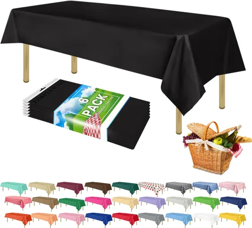 Miniatura 30 de Zimpleware - Mantel redondo de plástico para fiestas de 213 cm (84 pulgadas) de diámetro (paquete de 1, 6 y 12 unidades)