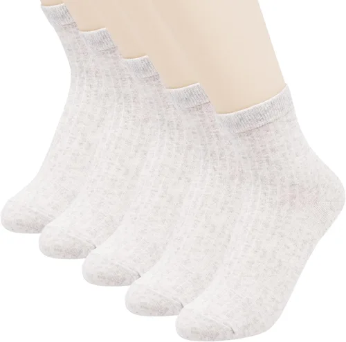 Calcetines de algodón para mujer, calcetines clásicos de negocios, 5 pares, suaves y cómodos