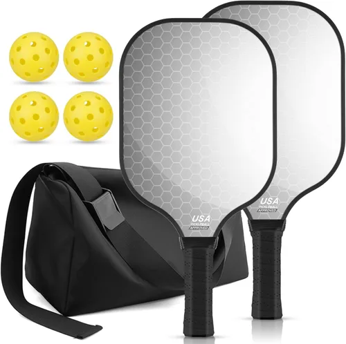 Miniatura 7 de T300 - Juego de 2 palas de pickleball de fibra de carbono ligeras, para interiores y exteriores, accesorios deportivos, regalos Nido de abeja