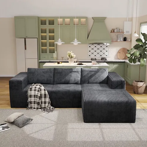 Miniatura 25 de Sofás modulares de pana otomana de 28.74 pulgadas para sala de estar, taburetes de sofá sin hueso, no requiere montaje, sofá profundo en una caja