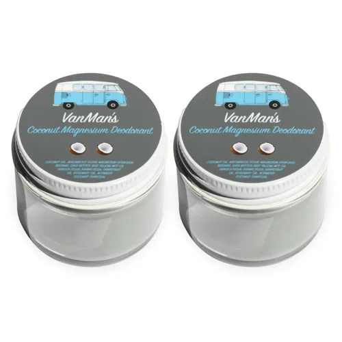 Miniatura 10 de Vanman’s - Desodorante hecho a mano de coco y magnesio - Control del olor para las axilas - Desodorante de rutina para mujeres y hombres - Productos