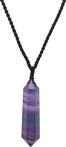 Miniatura 9 de Collar grande de cristal curativo de 2 pulgadas, colgante mineral natural con cordón ajustable