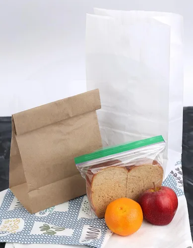 Miniatura 7 de MT Products Bolsas de papel kraft de 8 libras. Bolsas de almuerzo de papel desechables perfectas para ir de compras - Paquete de 100
