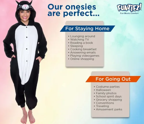 Miniatura 5 de FUNZIEZ! - Disfraz de Halloween para adultos, de animales y criaturas marinas, mameluco afelpado para cosplay, para mujeres y hombres