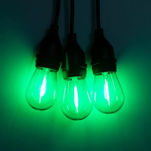 Miniatura 6 de VISTERLITE Paquete de 24 bombillas LED S14 de Navidad, color rojo y verde, de plástico irrompibles, de 1 vatio, bombillas de repuesto para luces