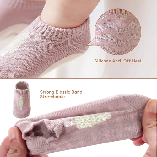 Miniatura 5 de Aoluvy Toddler Baby Non Slip Socks Spring Summer-5 Pairs.Anti Slip Cozy Kids Socks With Non Skid Grips for BoyGirl Infants