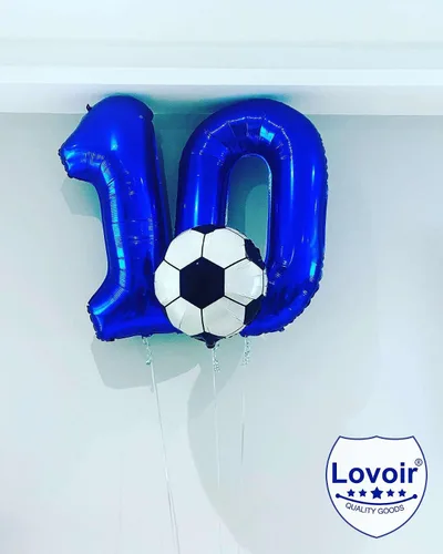 Miniatura 3 de Lovoir Globo azul marino de 40 pulgadas con número 10 dígitos gigantes, helio azul oscuro para decoración de celebración de cumpleaños de 10 años