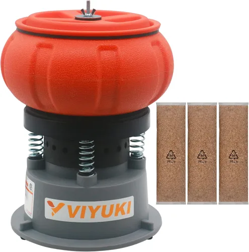 Miniatura 9 de Máquina pulidora eléctrica de vaso vibratorio de 5 libras - Pulido de piezas de metal pequeñas (5 libras)