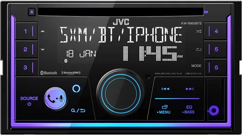Miniatura 2 de JVC KW-R950BTS Receptor estéreo Bluetooth para coche con puerto USB - Pantalla LCD - Radio AM/FM - Reproductor de MP3 - Doble DIN - EQ de 13 bandas