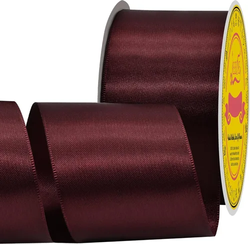 Miniatura 184 de Cinta de satén blanca antigua de doble cara de 1-1/2 pulgadas x 50 yardas, cinta de poliéster para envolver regalos, día de San Valentín, bodas