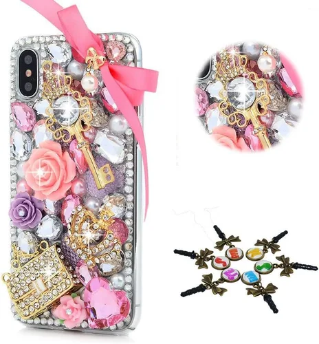 Miniatura 18 de Funda brillante compatible con Samsung Galaxy S20 FE 5G – Elegante funda 3D hecha a mano con diseño de diamantes de imitación de rosas, rosas
