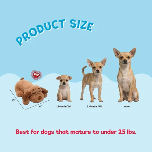 Miniatura 3 de Snuggle Puppy Junior - Juguete para cachorros de razas pequeñas, juguete de peluche más pequeño con pulso de sensación real, diseñado