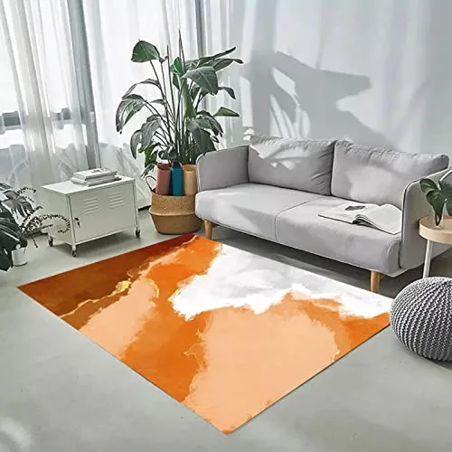 Miniatura 19 de Alfombra de área con diseño de dibujos animados en acuarela, estilo bohemio de mediados de siglo, con diseño de hojas de palmera tropicales, suave