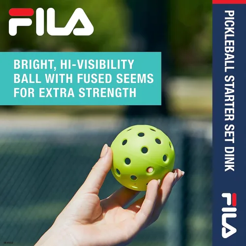 Miniatura 4 de FILA Accessories Juego de 2 palas de pickleball - Incluye 2 raquetas de pickleball, 2 pelotas de pickleball para exteriores, raqueta de pickleball