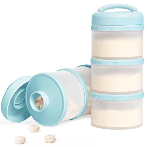 Miniatura 11 de Dispensador de fórmula apilable Termichy, contenedor portátil de leche en polvo, 2 paquetes, gris cálido