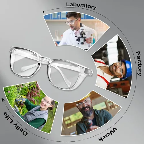 Miniatura 7 de Ansi Z87.1 Clear Safety Glasses With Side Shields Anti Fog Scratch Resistant Stylish Eye Protection For Men