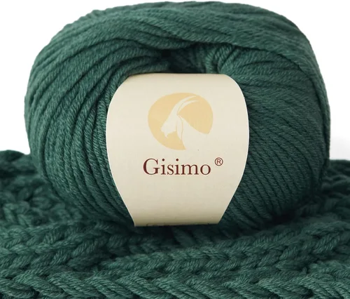 Miniatura 45 de 100% lana merino para tejer y ganchillo, hilo lujoso y suave de 6 cabos para tejer y crochet a mano, 1.76 oz/50 g, 127 yardas/116 metros
