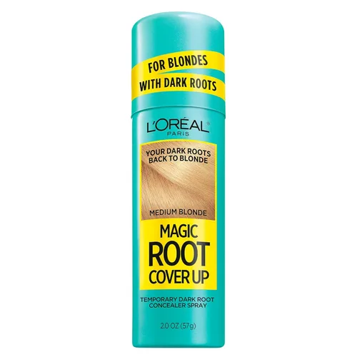 L'Oreal Paris Magic Root Cover Up Corrector Spray para rubias, rubio medio, 2 onzas líquidas, sin amoníaco ni peróxido, adecuado para tinte de